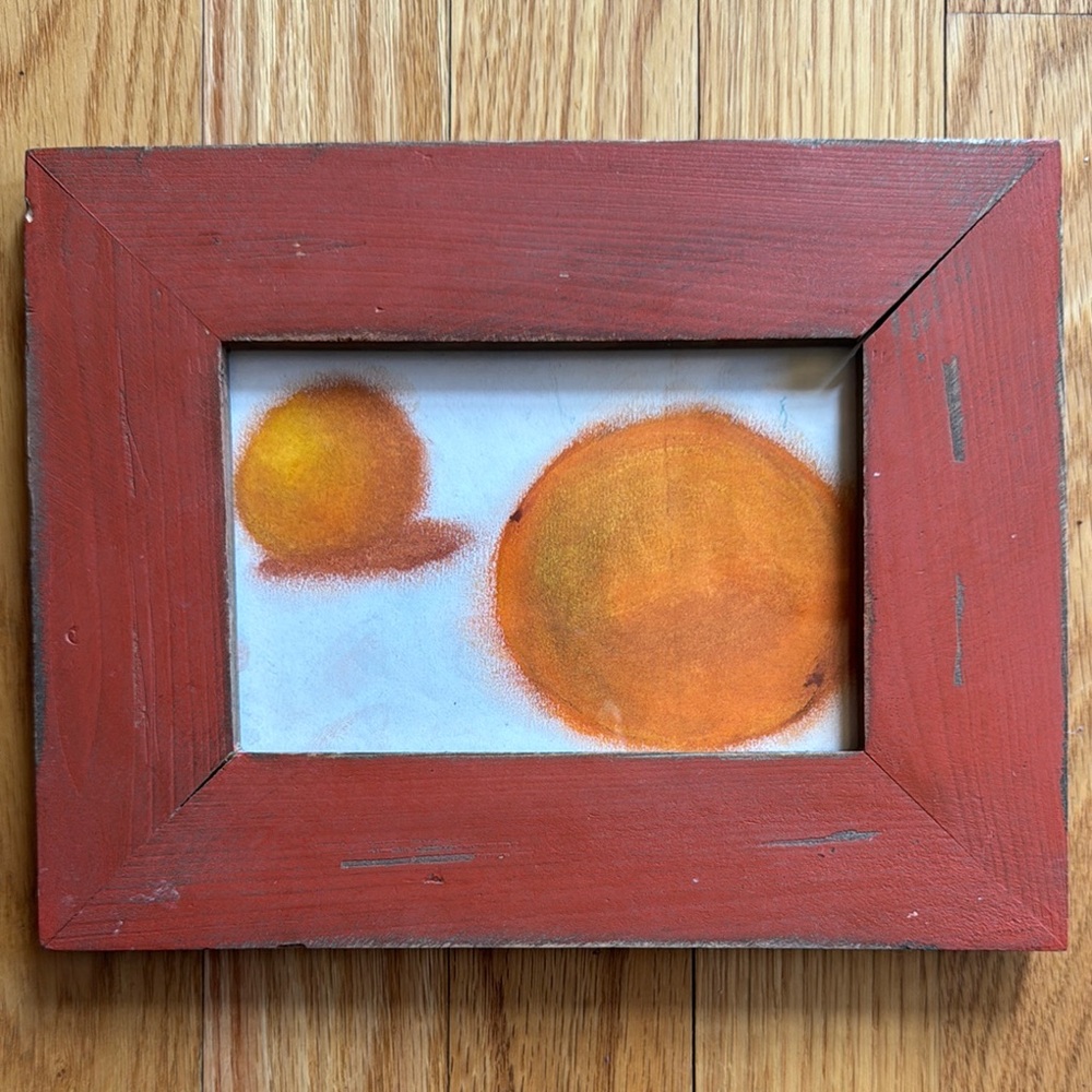 Rustic Red Framed Abstract Art